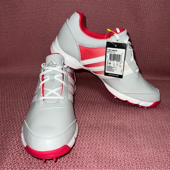 Adidas Tech Response Soft Spike Golf Shoes in Grey Pink Size 8.5 - Picture 3 of 9